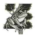 frog in a tree tattoo design idea