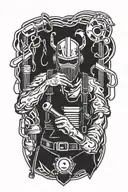 welder evil tattoo design idea