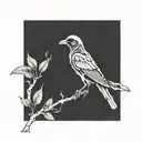 bird skeleton tattoo design idea