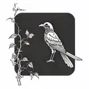 bird skeleton tattoo design idea