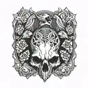 bird skull tattoo design idea