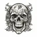 bird skull tattoo design idea