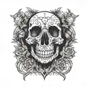 bird skull tattoo design idea