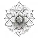 flowers simple mandala tattoo design idea