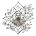 flowers simple mandala tattoo design idea