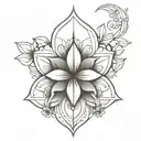 flowers simple mandala tattoo design idea