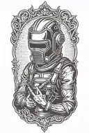 welder evil tattoo design idea