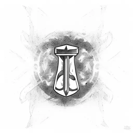 thors hammer tattoo design idea