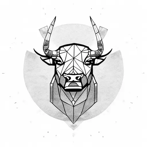 angry  eyes bull face tattoo design idea