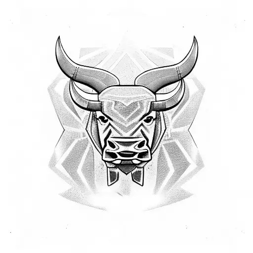 angry  eyes bull face tattoo design idea