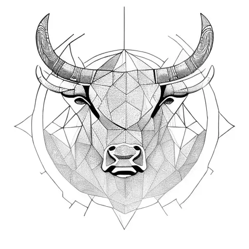angry bull face tattoo design idea