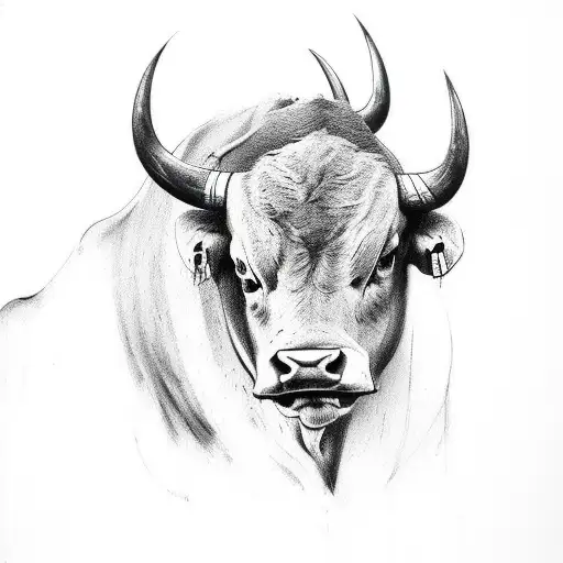 angry bull tattoo design idea