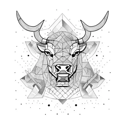 angry bull face tattoo design idea