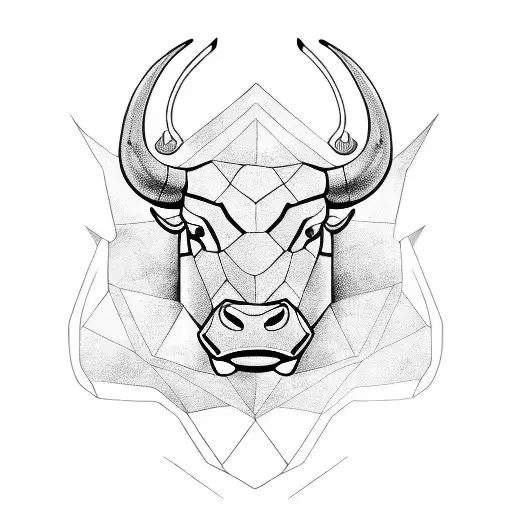 angry bull face tattoo design idea