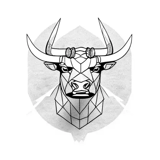 angry  eyes bull face tattoo design idea