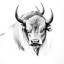 angry bull tattoo design idea