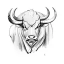 angry bull tattoo design idea
