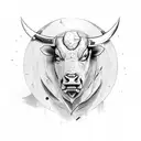 angry bull tattoo design idea