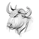 angry bull tattoo design idea