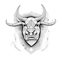 angry bull face tattoo design idea