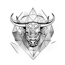 angry bull face tattoo design idea