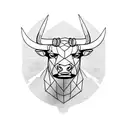 angry  eyes bull face tattoo design idea