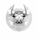 angry  eyes bull face tattoo design idea