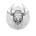 angry  eyes bull face tattoo design idea