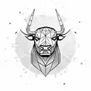 angry  eyes bull face tattoo design idea