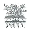 thunderstorm and rain tattoo design idea