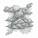 thunderstorm and rain tattoo design idea