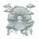 thunderstorm and rain tattoo design idea