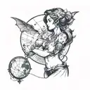 female atlas holding world tattoo design idea