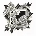 gold picture frame tattoo design idea