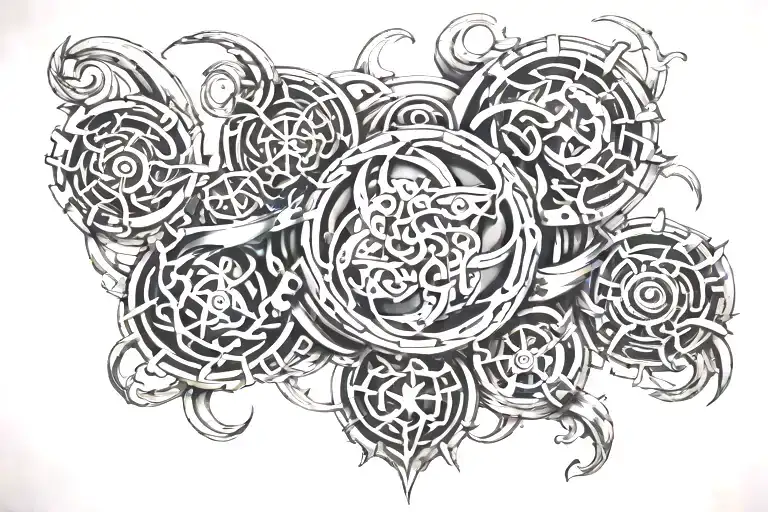 celtic and ying tattoo design idea