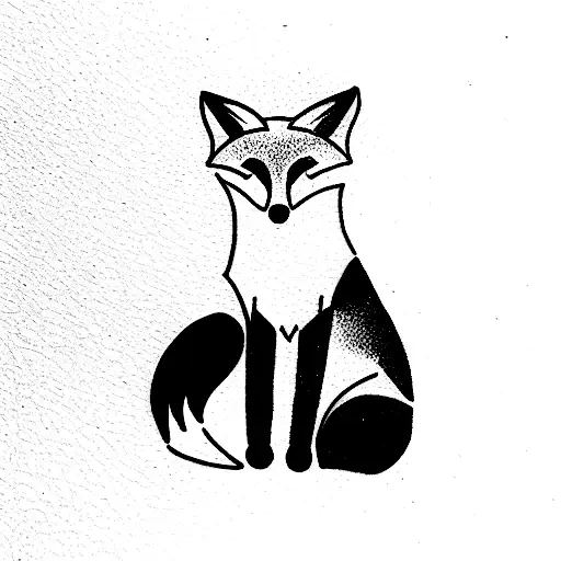 fox in tank tattoo design idea