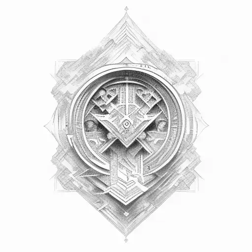 vertical chaos old english writing tattoo design idea