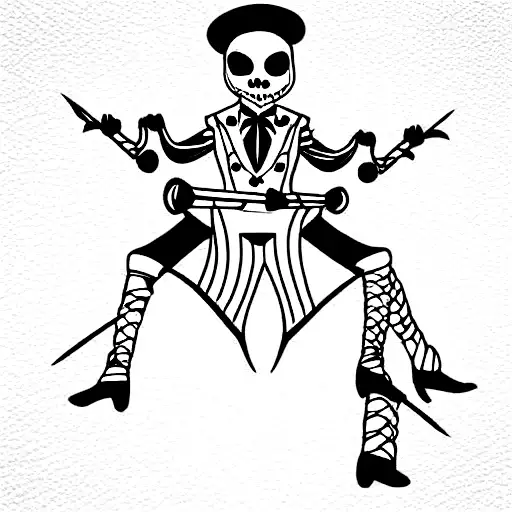 director of the black parade in a marching band tattoo design idea