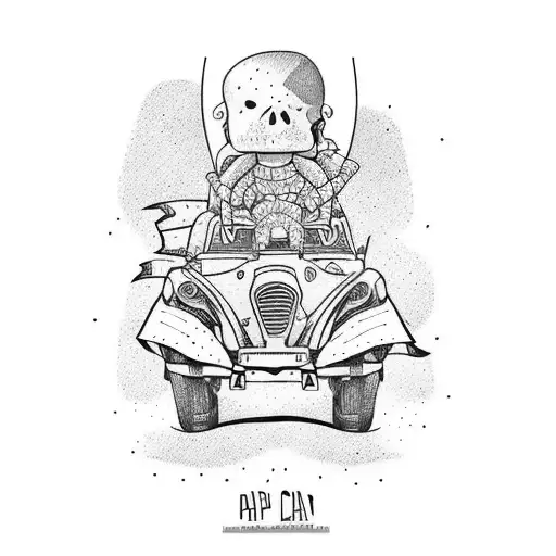 Papa con sos dos hijos en el camino de Dios  tattoo design idea