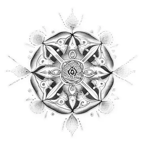 An intricate mandala design with a prominent cross at its center, combining your love for the cross and the beauty of detailed dotwork tattoos tattoo design idea