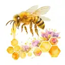 A bee and honeycombs in the background tattoo design idea