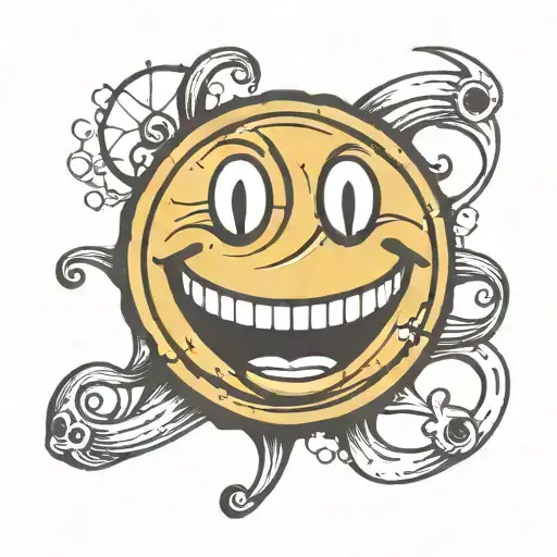 Smiley face with X for eyes tattoo design idea