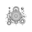 An intricate design combining ocytocine molecules with bohemian elements tattoo design idea