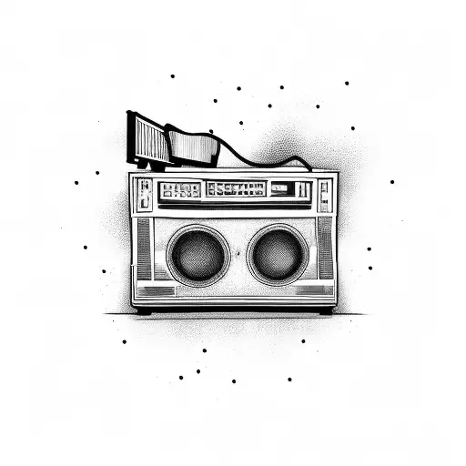 Boombox with graffiti tattoo design idea