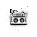 Boombox with graffiti tattoo design idea