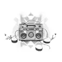 Boombox with graffiti tattoo design idea