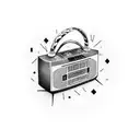 Boombox with graffiti tattoo design idea