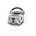 Boombox with graffiti tattoo design idea