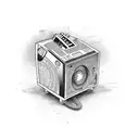Boombox with graffiti tattoo design idea