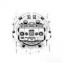 Boombox with graffiti tattoo design idea